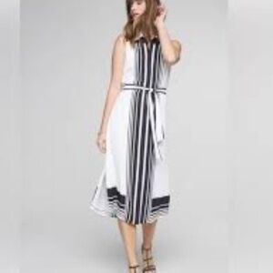 White House Black Market Black and White Sheath Dress